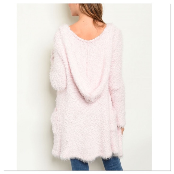 LAST 2 Pink Popcorn Fuzzy Knit Cardigan - Picture 3 of 3